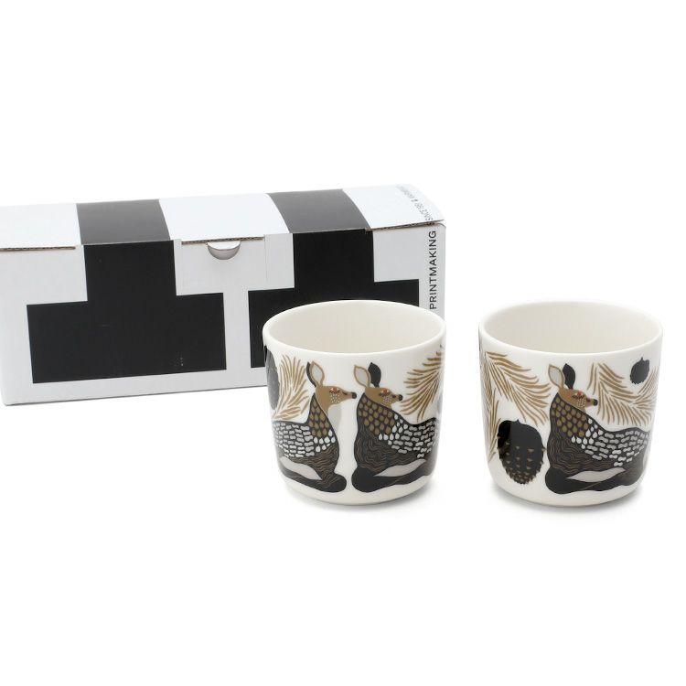 マリメッコ（marimekko） ペウラ/Peura ラテマグ 200ml ホワイト/ベージュ