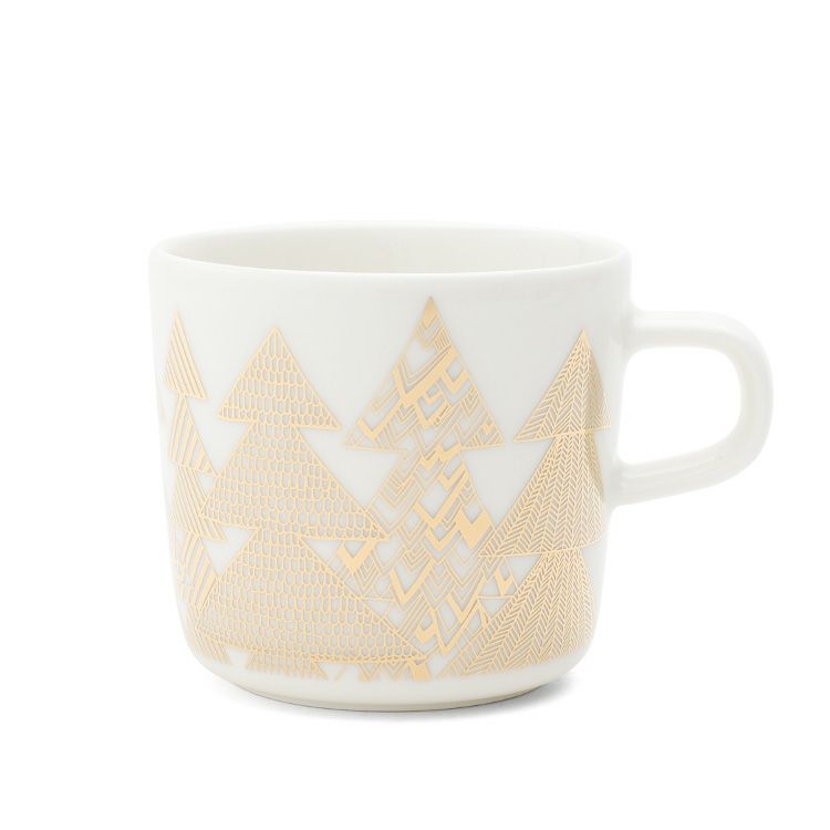 マリメッコ（marimekko） クーシコッサ/Kuusikossa マグカップ＆プレートセット ゴールド/ホワイト