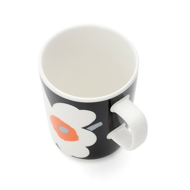 マリメッコ（marimekko） ウニッコ/UNIKKO マグカップ 250ml ブラック/オレンジ