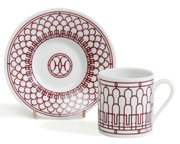 ★★★アウトレット（訳あり）★★★ エルメス（HERMES） アッシュデコ/H Deco コーヒーカップ&ソーサー ペア