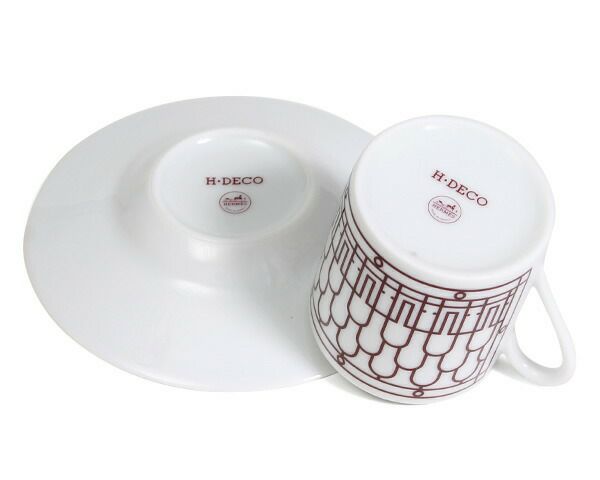 ★★★アウトレット（訳あり）★★★ エルメス（HERMES） アッシュデコ/H Deco コーヒーカップ&ソーサー ペア