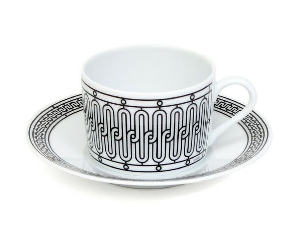 ★★★箱だけ難あり★★★ エルメス（HERMES） アッシュデコ/H Deco ティーカップ&ソーサー ペア [hr]