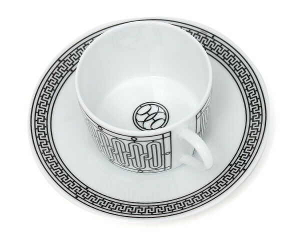 ★★★箱だけ難あり★★★ エルメス（HERMES） アッシュデコ/H Deco ティーカップ&ソーサー ペア [hr]