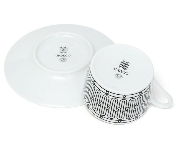 ★★★箱だけ難あり★★★ エルメス（HERMES） アッシュデコ/H Deco ティーカップ&ソーサー ペア [hr]