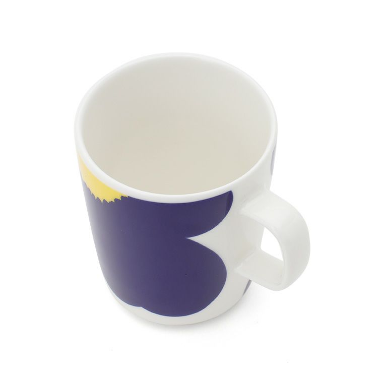 マリメッコ（marimekko） イソ ウニッコ/ISO UNIKKO マグカップ 250ml ホワイト/ダークブルー/イエロー