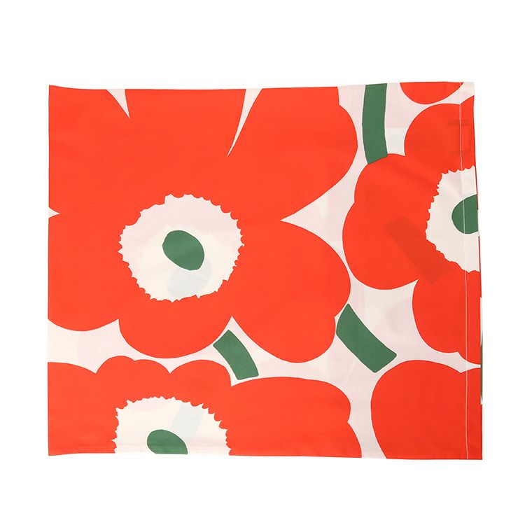マリメッコ（marimekko） ウニッコ/Unikko 枕カバー 50x60cm オフホワイト/オレンジ/グリーン