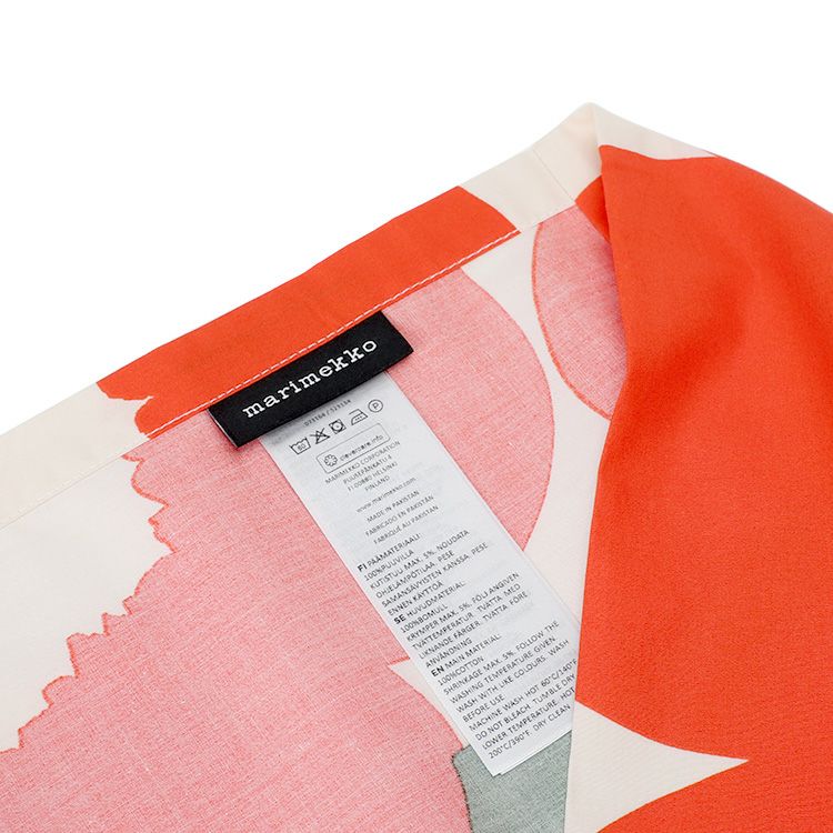 マリメッコ（marimekko） ウニッコ/Unikko 枕カバー 50x60cm オフホワイト/オレンジ/グリーン