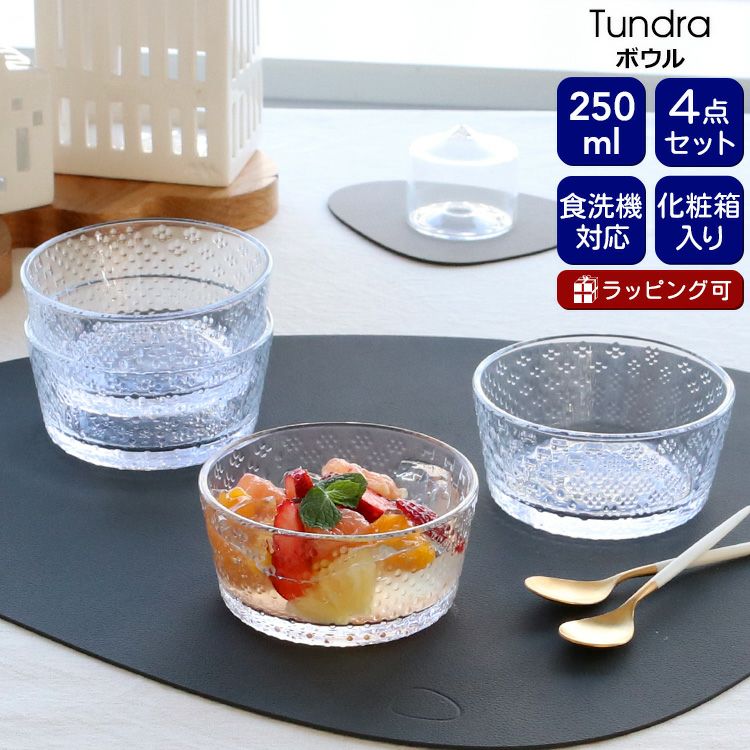 イッタラ（iittala） ツンドラ/Tundra ボウル 250ml 4点セット クリア
