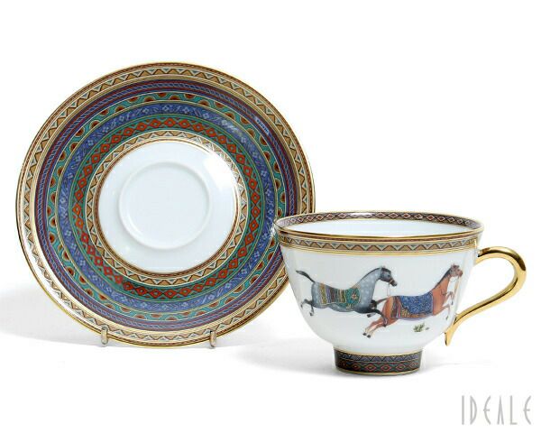 ★★★箱だけ難あり★★★ エルメス（HERMES） シュバルドリアン/Cheval d'Orient ティーカップ&ソーサー ペア No.4 [hr]
