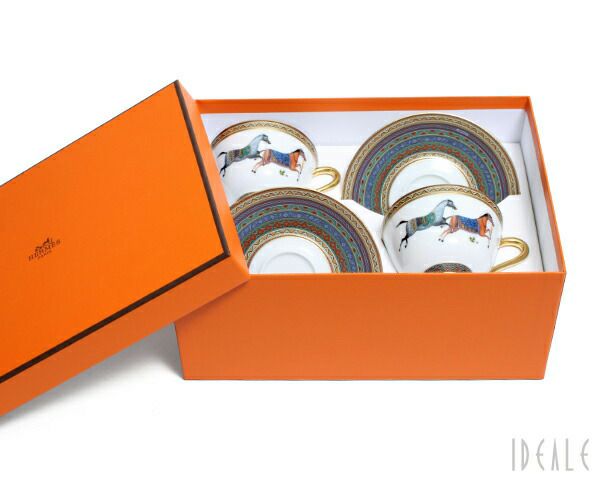 ★★★箱だけ難あり★★★ エルメス（HERMES） シュバルドリアン/Cheval d'Orient ティーカップ&ソーサー ペア No.4 [hr]
