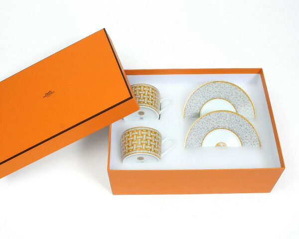 ★★★箱だけ難あり★★★ エルメス（HERMES） モザイク/Mosaique au 24 ティーカップ&ソーサー ペア [hr]