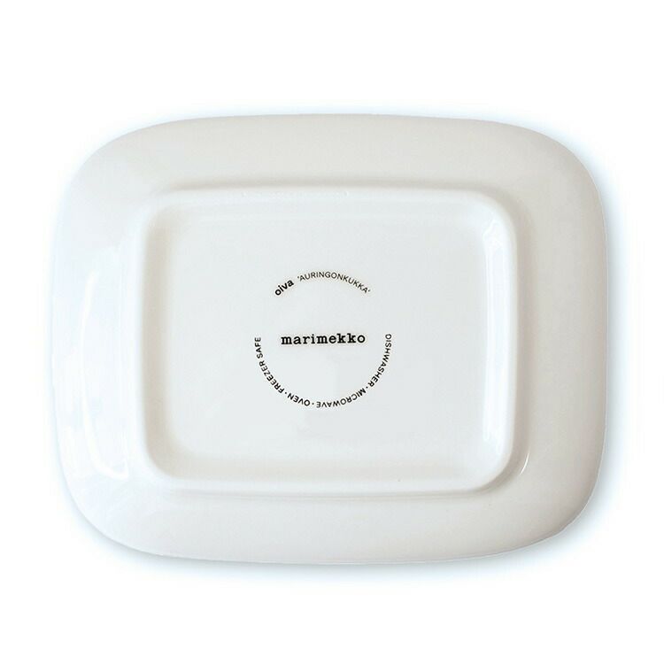 ★★★アウトレット（訳あり）★★★ マリメッコ（marimekko） アウリンゴンクッカ/Auringonkukka プレート 15×12cm ホワイト/イエロー