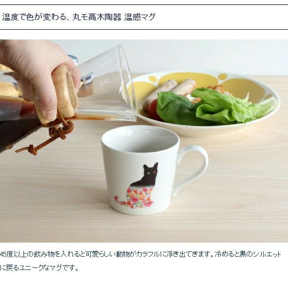 ★★★アウトレット（訳あり）★★★ 丸モ高木陶器 温感マグカップ 猫